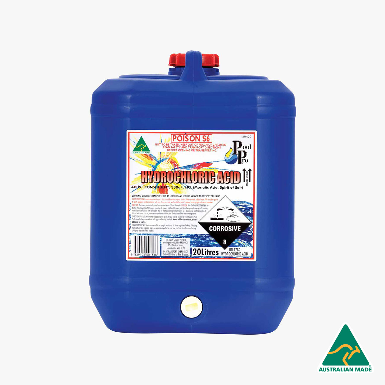 Pool Pro Hydrochloric Acid 20L
